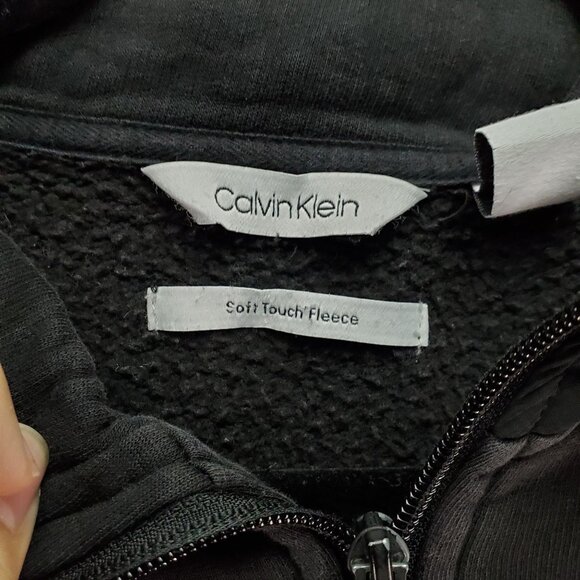 Calvin Klein Jacket Womens Medium Black Soft Touch Fleece Full Zip Jacket - Picture 2 of 9